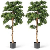 Set of 2 Artificial Boxwood Topiary Tree - Green - image 1