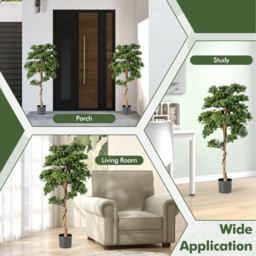 Set of 2 Artificial Boxwood Topiary Tree - Green - thumbnail 3