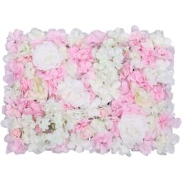 Artificial Flowers Wall Panels - White & Dusty Rose - thumbnail 2