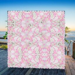 Artificial Flowers Wall Panels - White & Dusty Rose - thumbnail 4
