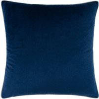 Meridian Velvet Piped Cushion - Navy-Silver / 45cm / Polyester - thumbnail 1