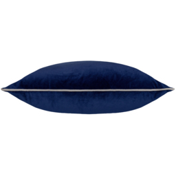 Meridian Velvet Piped Cushion - Navy-Silver / 45cm / Polyester - thumbnail 2