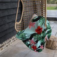 Red Pink Tropical Plants Blanket - Green - image 1
