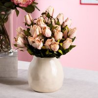 Imogen Organic Dimpled Vase - Cream