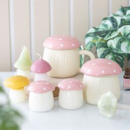 Set of 3 Pastel Mushroom Candles Whimsical Fairy Tale Decor - Multi - thumbnail 2