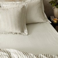 Hebden Melange Stripe Fitted Sheet - Mole / Double