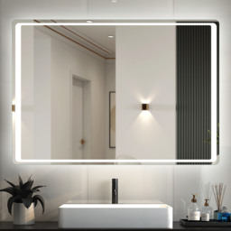 Illuminated LED Bathroom Mirror with IR Motion Switch - White / 90cm - thumbnail 3
