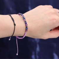 Aquarius Zodiac Crystal Candle Gemstone Bracelet Set - Blue - thumbnail 1