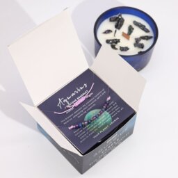 Aquarius Zodiac Crystal Candle Gemstone Bracelet Set - Blue - thumbnail 3