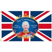 King Charles III Union Jack Coronation Souvenir Flag - Blue, Red and Whire - image 1