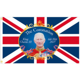 King Charles III Union Jack Coronation Souvenir Flag - Blue, Red and Whire - thumbnail 3