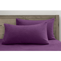 Teddy Soft Cosy Thermal Fleece Pillowcase Pair - Purple