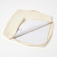 Quilted Cotton Armchair Booster Cushion Cover - Cream - thumbnail 1