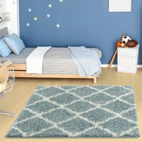 Myshaggy Moroccan Design Rug - Duck Egg Blue / 120cm Square - thumbnail 1
