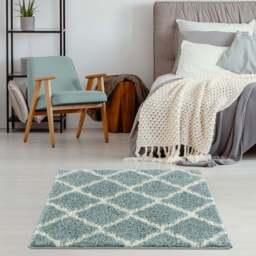 Myshaggy Moroccan Design Rug - Duck Egg Blue / 120cm Square - thumbnail 4