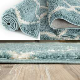 Myshaggy Moroccan Design Rug - Duck Egg Blue / 120cm Square - thumbnail 3