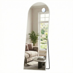 SONGMICS Floor Standing Full Body Mirror with Aluminium Frame - white - thumbnail 3