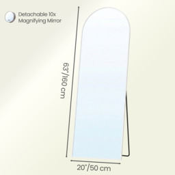 SONGMICS Floor Standing Full Body Mirror with Aluminium Frame - white - thumbnail 4