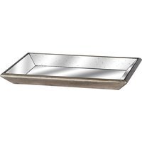 Astor Distressed Mirrored Tray with Wooden Detailing - Gold - image 1