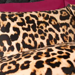 Leopard Print Reversible Duvet Set - Brown / King - thumbnail 5