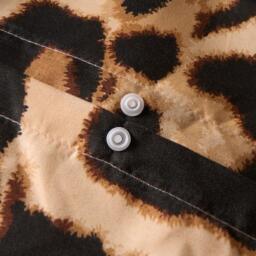 Leopard Print Reversible Duvet Set - Brown / King - thumbnail 3