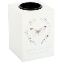Butterflies Appear Tealight Candle Holder Remembrance Gift - White - image 1