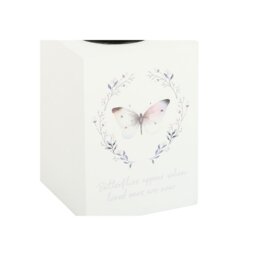 Butterflies Appear Tealight Candle Holder Remembrance Gift - White - thumbnail 5