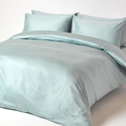 Organic Egyptian Cotton Extra Deep Fitted Sheet - Duck Egg Blue / Single - thumbnail 3