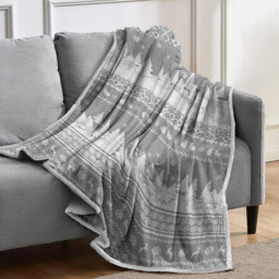 Teddy Soft Nordic printed Sherpa Reverse Throw  - red - thumbnail 4