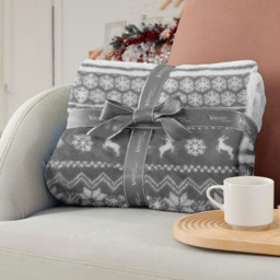 Teddy Soft Nordic printed Sherpa Reverse Throw  - red - thumbnail 5