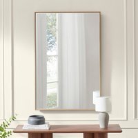 Inga Oak Wood Long Rectangle 120x80cm Wall Mirror - Oak - image 1