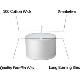 Alivio Candles Unscented Tealights 8 Hours - White - thumbnail 3
