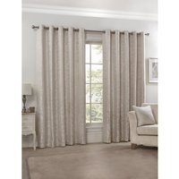 Harrow Lined Eyelet Jacquard Curtains - Cream / 228cm / 183cm