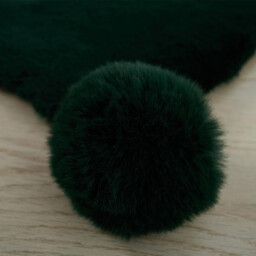 Luxury Rabbit Fur Pom Rug - Emerald - thumbnail 4