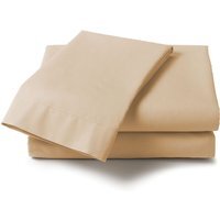Percale Pastel King Bed Flat Sheet - Natural