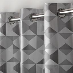 Skandi Eyelet Curtains - Silver / 229cm / 274cm - thumbnail 2