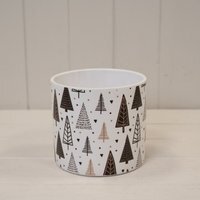 Rustic White Festive Tree Pot Plant pot - White