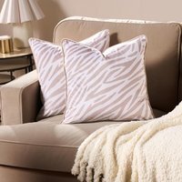 OHS Zebra Print Cushion Covers - Natural / Machine washable at 30°C. Tumble dry friendly. Do not bleach or iron.