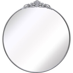 Crown Round Circular Wall Mirror - Silver - thumbnail 3