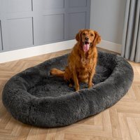 Human Sized Fluffy Dog Bed - Charcoal