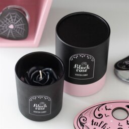 Black Rose Candle with 3D Roses Elegant Gothic Home Decor Gift - Black - thumbnail 3