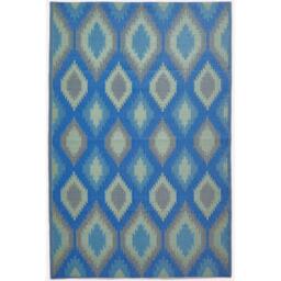 Homescapes Outdoor Rug Luxury Waterproof Reversible Recycled, Blue Amber Ikat - Blue / 240cm - thumbnail 3