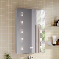 Wall Mounted Anti Fog LED Mirror Cabinet with Shaver Socket - Chrome - image 1