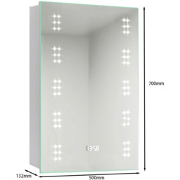 Wall Mounted Anti Fog LED Mirror Cabinet with Shaver Socket - Chrome - thumbnail 4