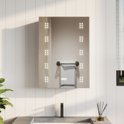 Wall Mounted Anti Fog LED Mirror Cabinet with Shaver Socket - Chrome - thumbnail 2