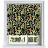 Lister Cartwright Tropical Plants Design Blackout Roller Blinds - Black / 150 x 160