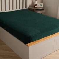 Teddy Fleece Thermal Fitted Bed Sheet - Forest Green / Single