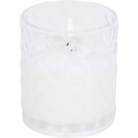 Chevron Glass LED Candle - White - image 1