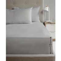 180TC Percale Fitted Sheet and Pillowcase Pair - Grey / Superking
