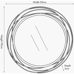Swirl Round Wall Mirror - Silver - thumbnail 3